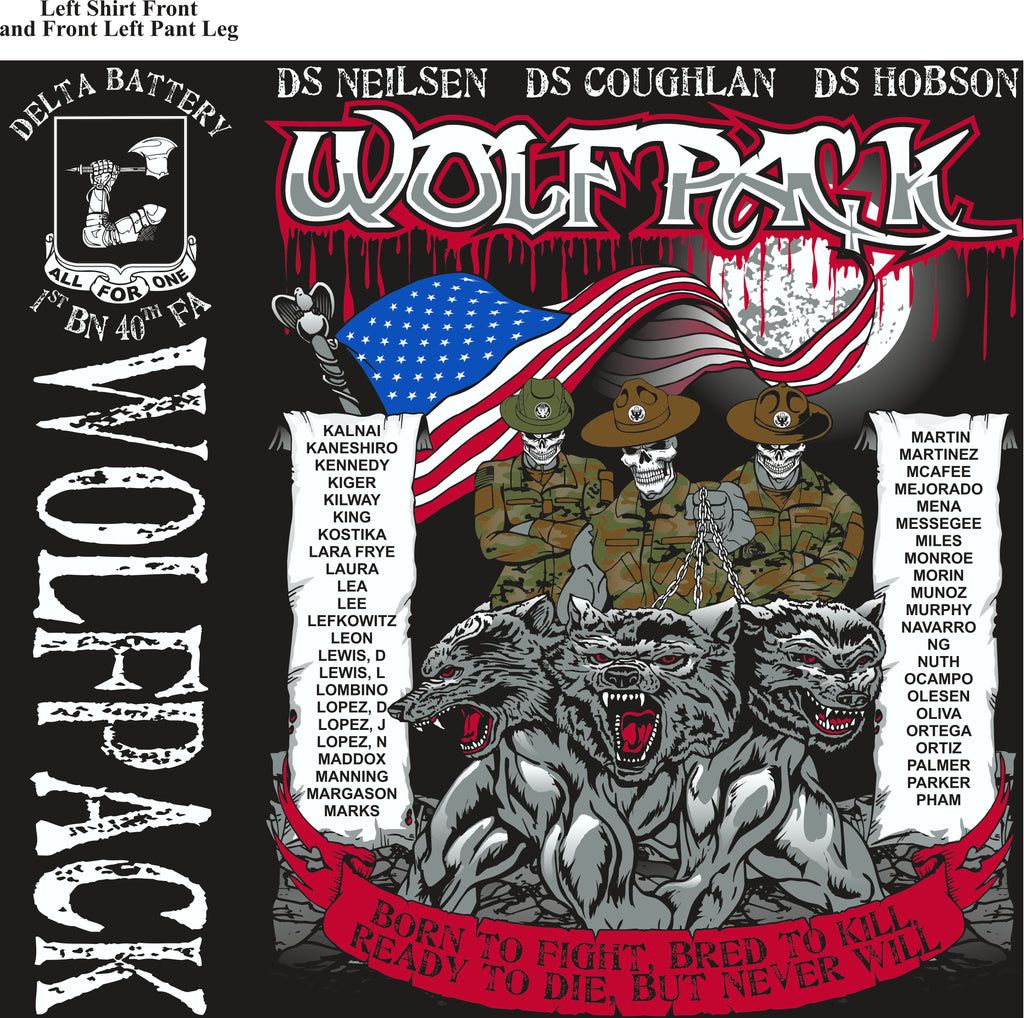 Platoon Shirts (2nd generation print) DELTA 1ST 40TH WOLFPACK APR 2018