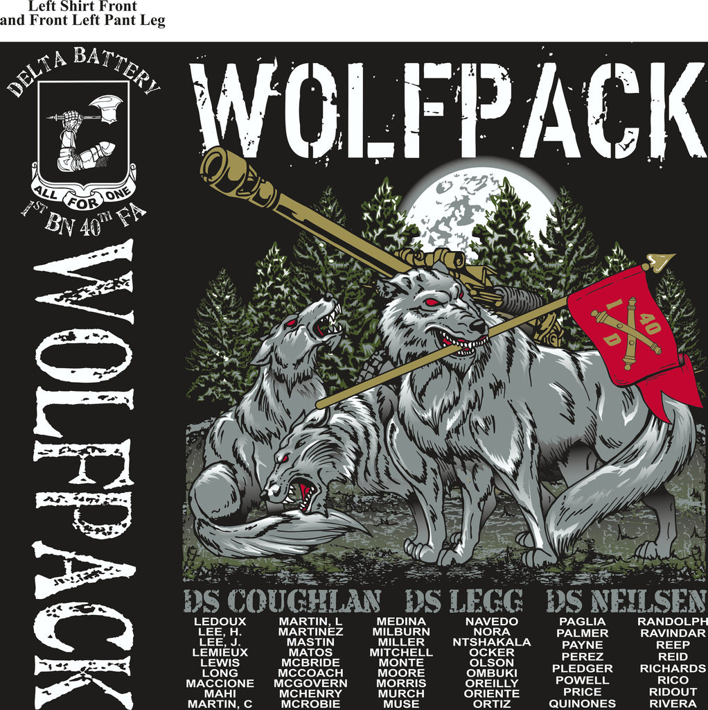 PLATOON SHIRTS (2nd generation print) DELTA 1st 40th WOLFPACK DEC 2016