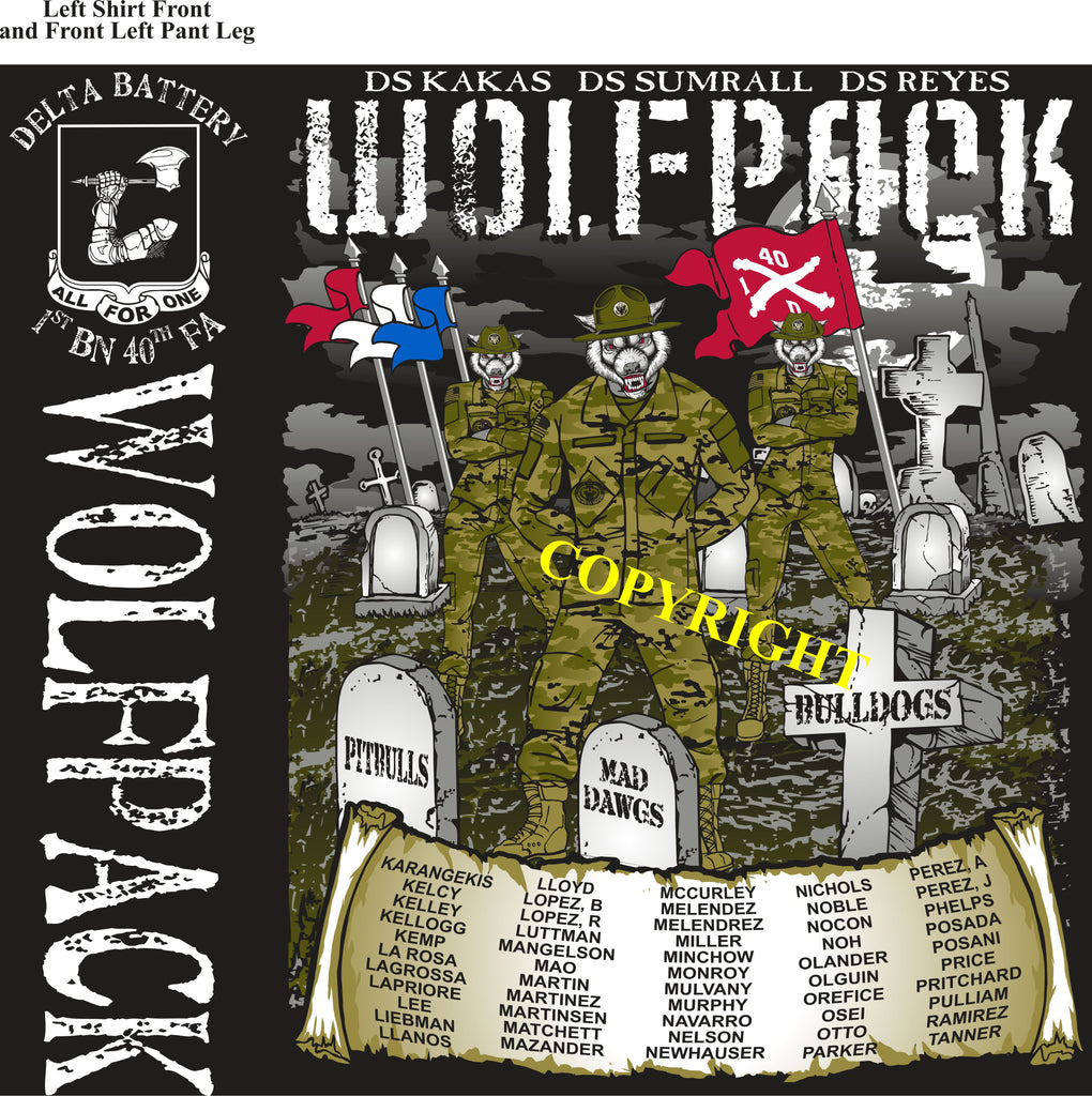 Platoon Shirts (2nd generation print) DELTA 1st 40th WOLFPACK JAN 2019