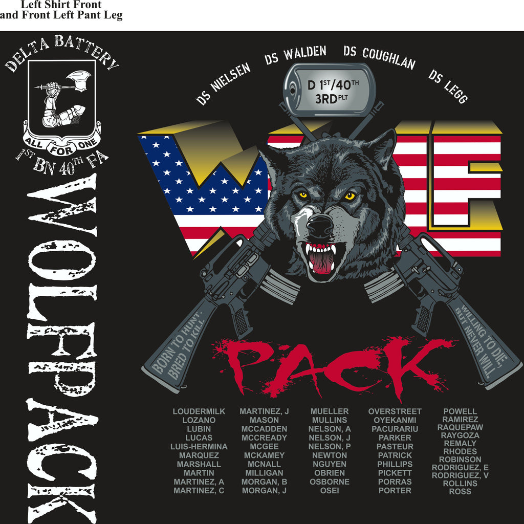 PLATOON SHIRTS (2nd generation print) DELTA 1st 40th WOLFPACK MAR 2017