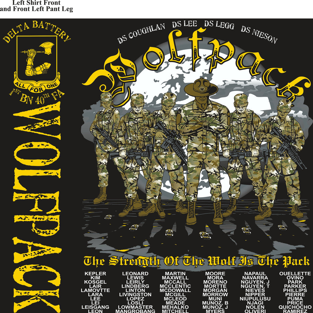 PLATOON SHIRTS (2nd generation print) DELTA 1st 40th WOLFPACK SEPT 2016