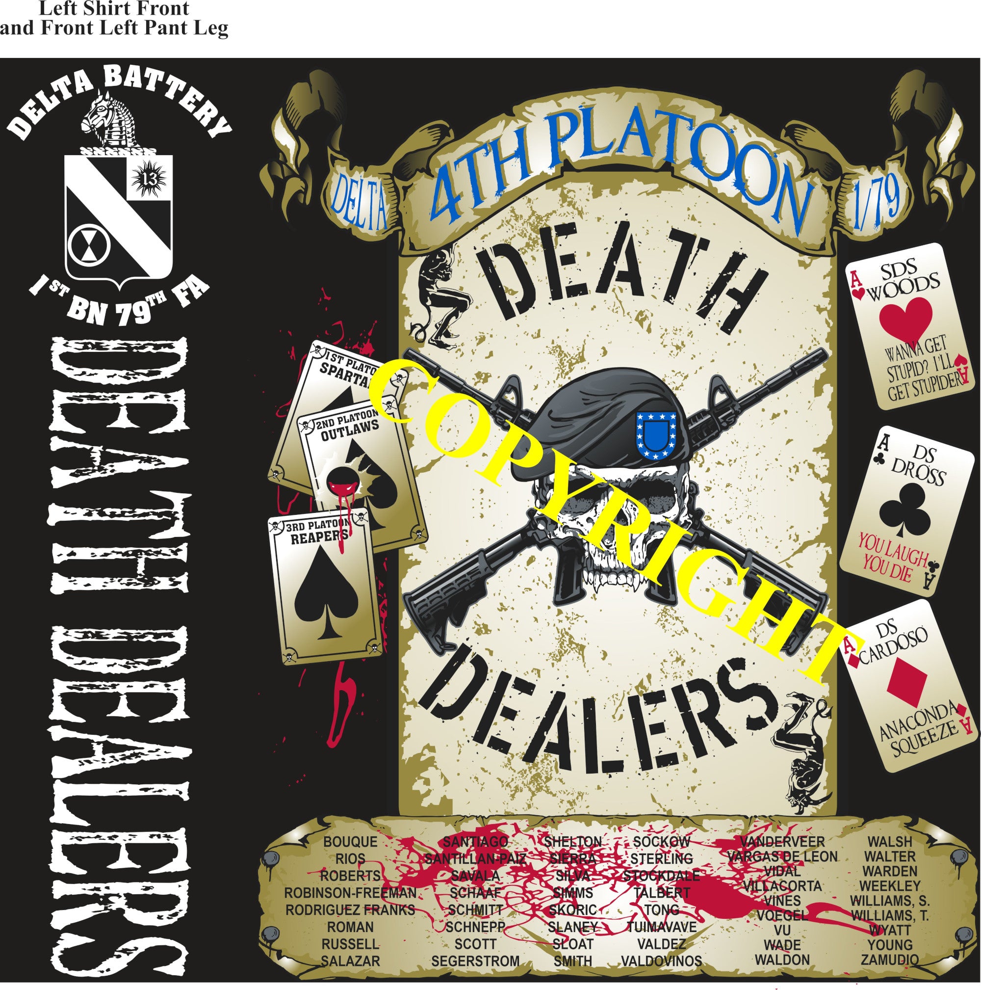 Platoon Shirts (2nd generation print) DELTA 1st 79th DEATH DEALERS FEB 2020