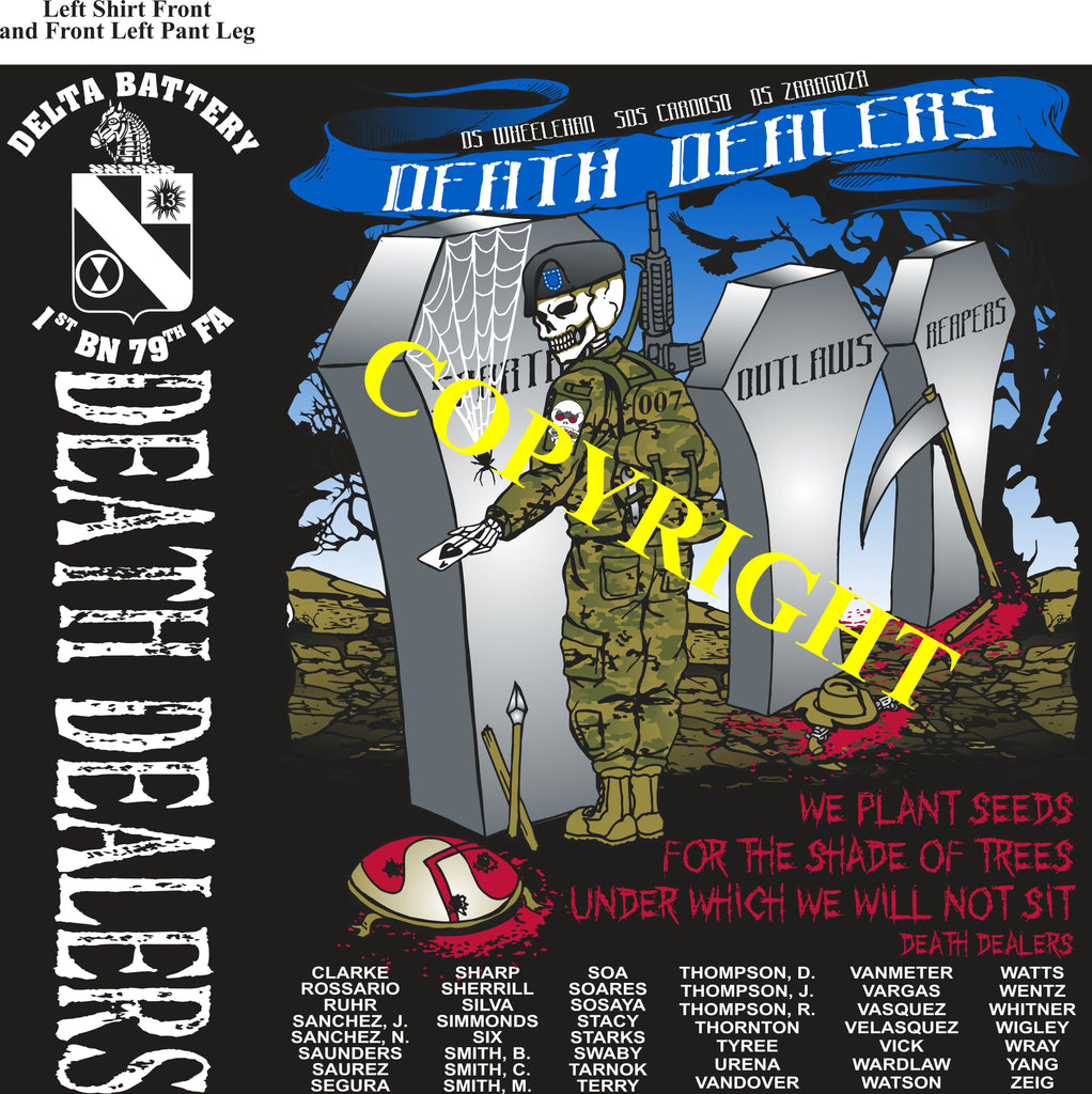 Platoon Shirts (2nd Generation Print) DELTA 1st 79th DEATH DEALERS NOV 2019