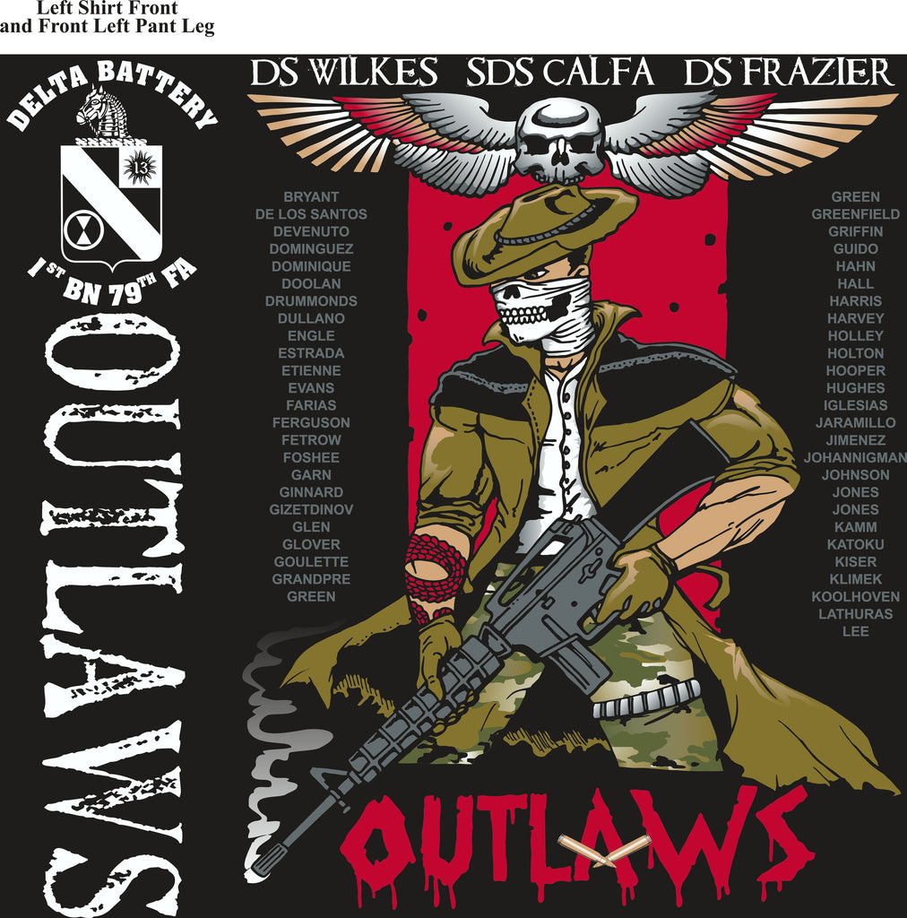 PLATOON SHIRTS (2nd generation print) DELTA 1st 79th OUTLAWS APR 2017