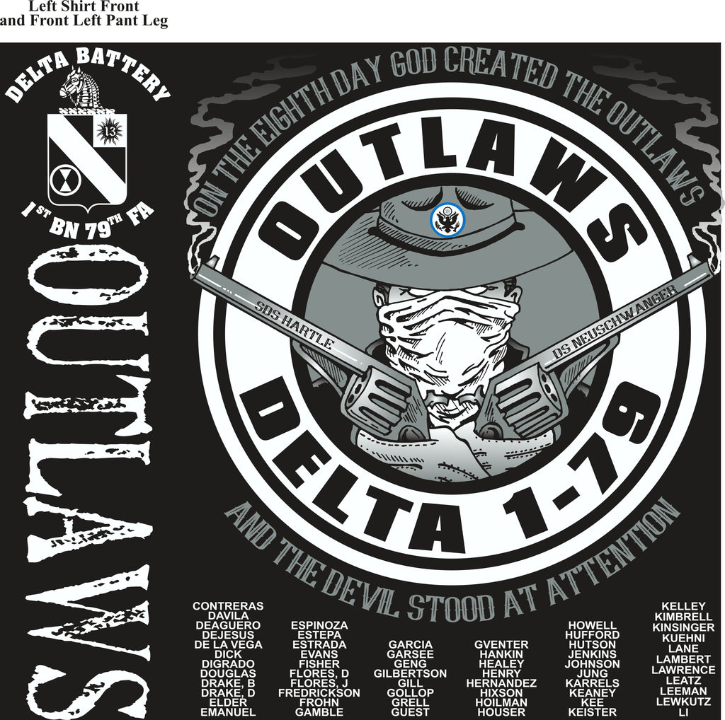 Platoon Shirts (2nd generation print) DELTA 1ST 79TH OUTLAWS AUG 2018