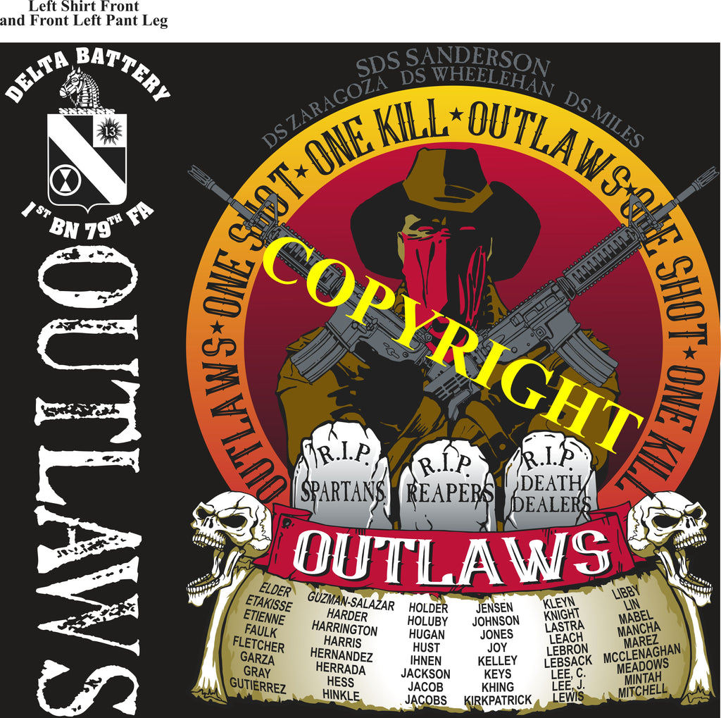 Platoon Shirts (2nd generation print) DELTA 1st 79th OUTLAWS FEB 2020