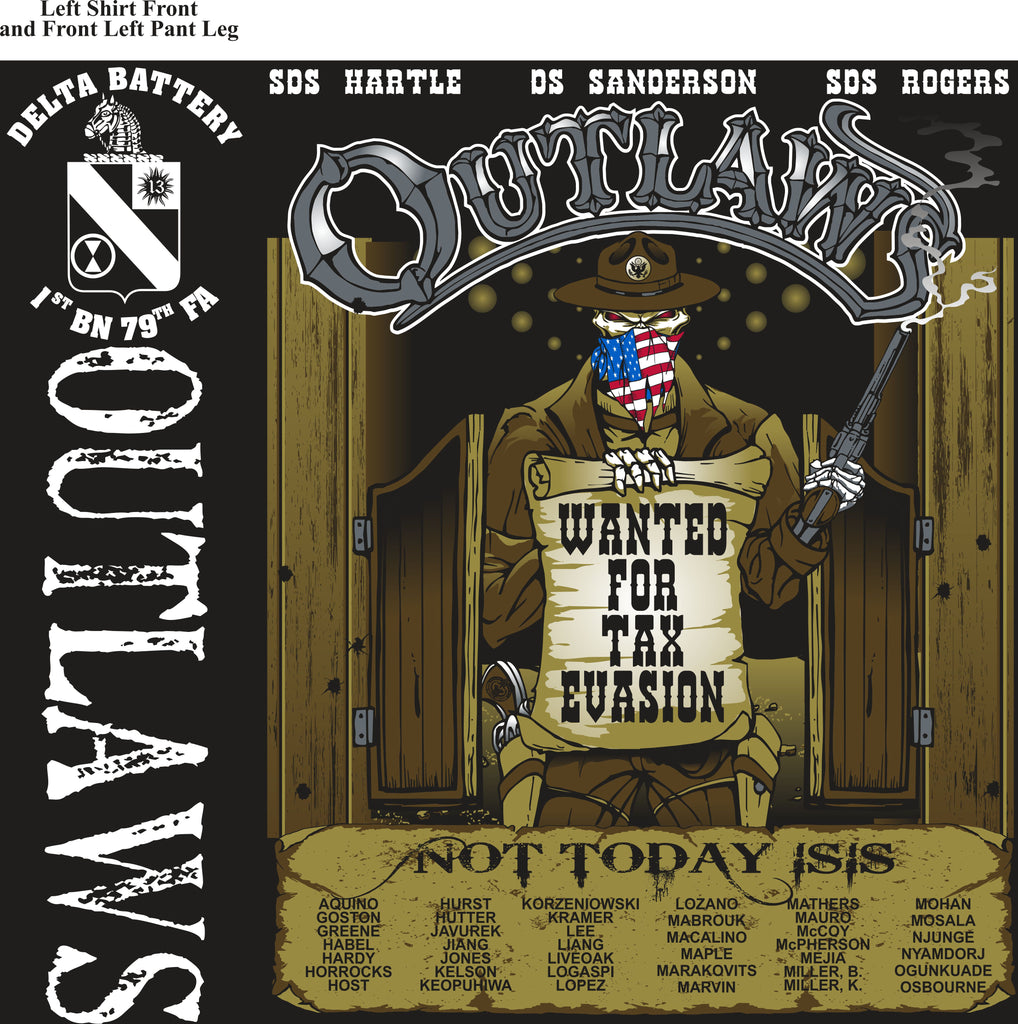 Platoon Shirts (2nd generation print) DELTA 1st 79th OUTLAWS MAY 2019