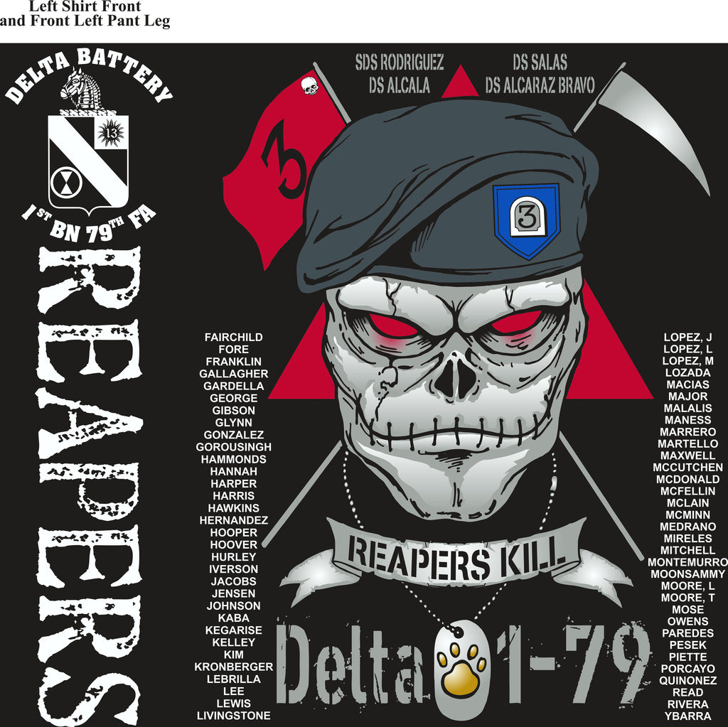 PLATOON SHIRTS (2nd generation print) DELTA 1st 79th REAPERS DEC 2016