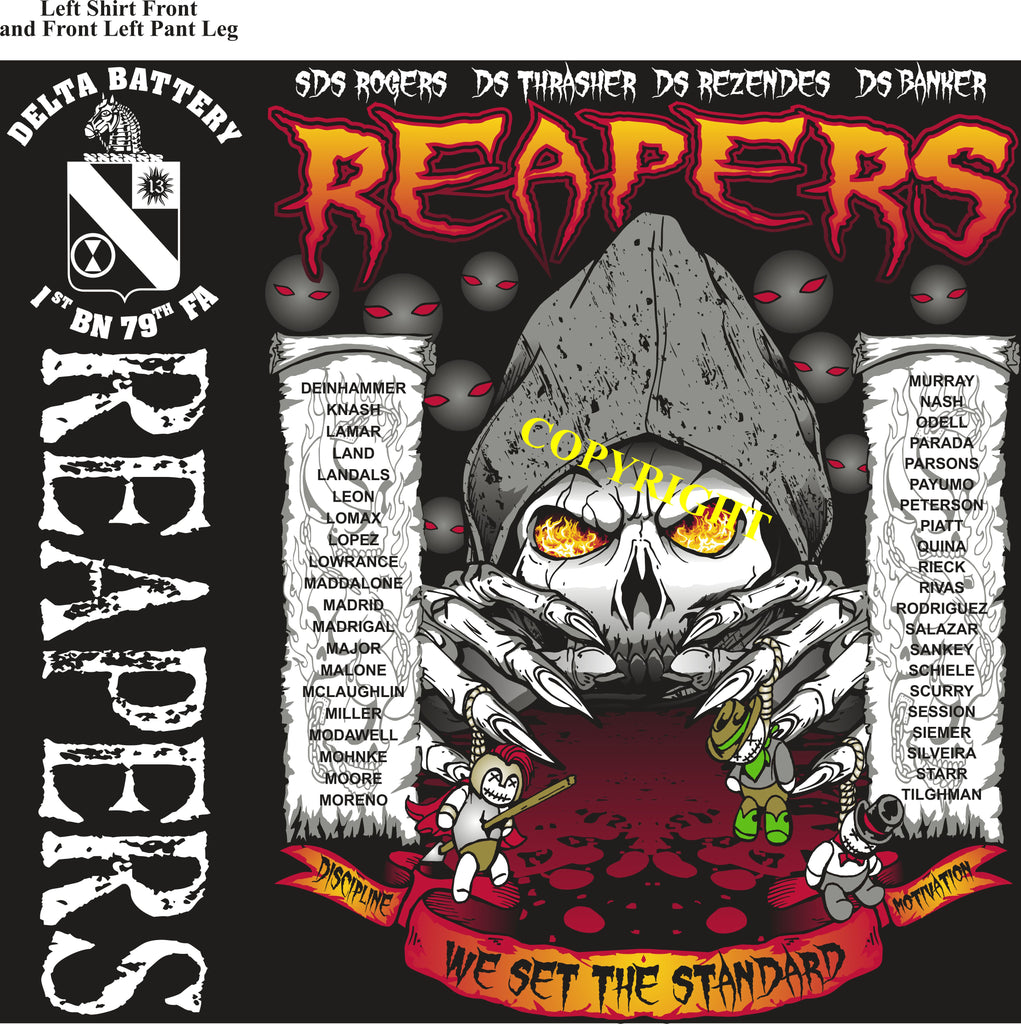 Platoon Shirts (2nd generation print) DELTA 1st 79th REAPERS FEB 2019