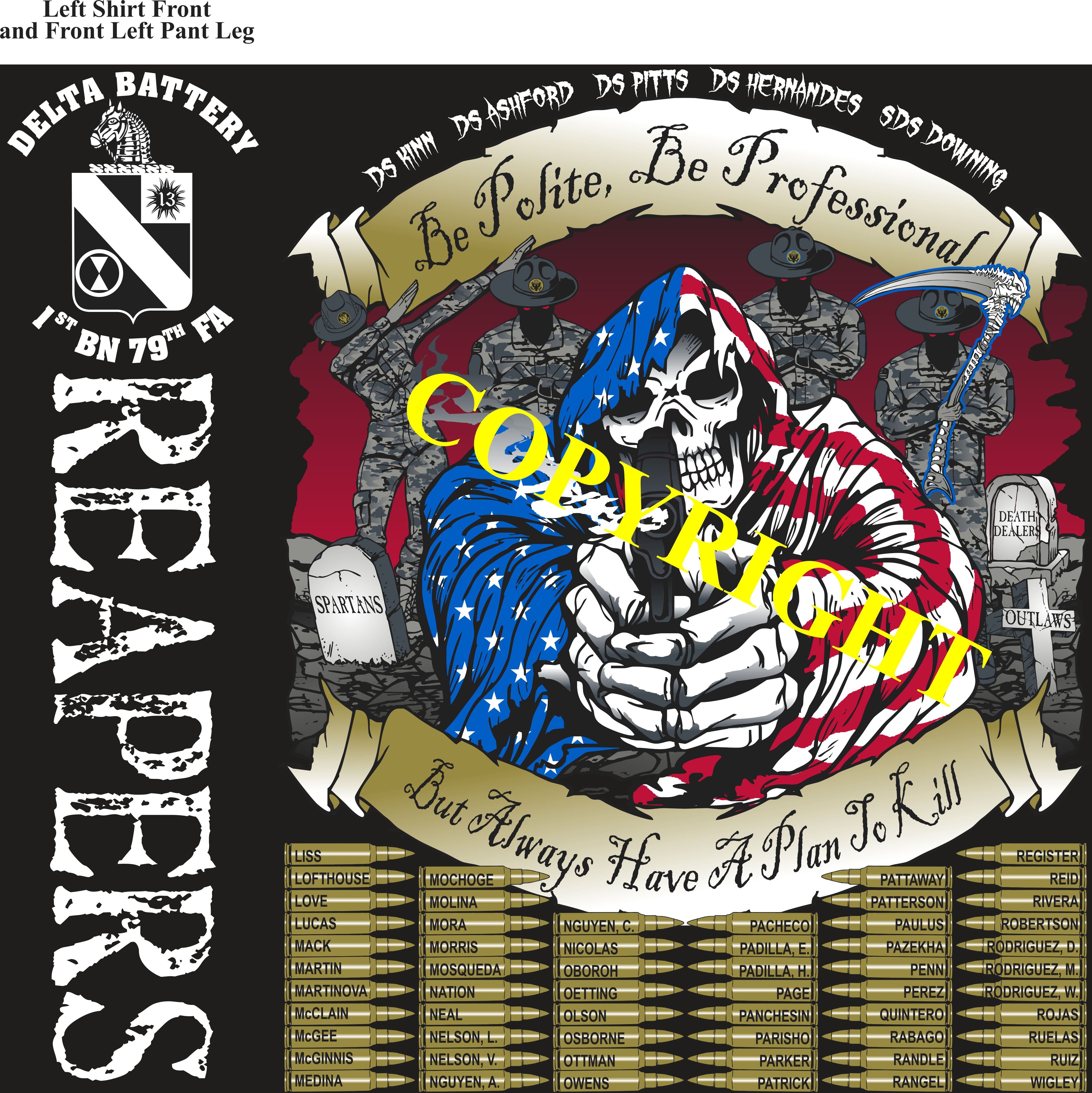 Platoon Shirts (2nd generation print) DELTA 1st 79th REAPERS FEB 2020