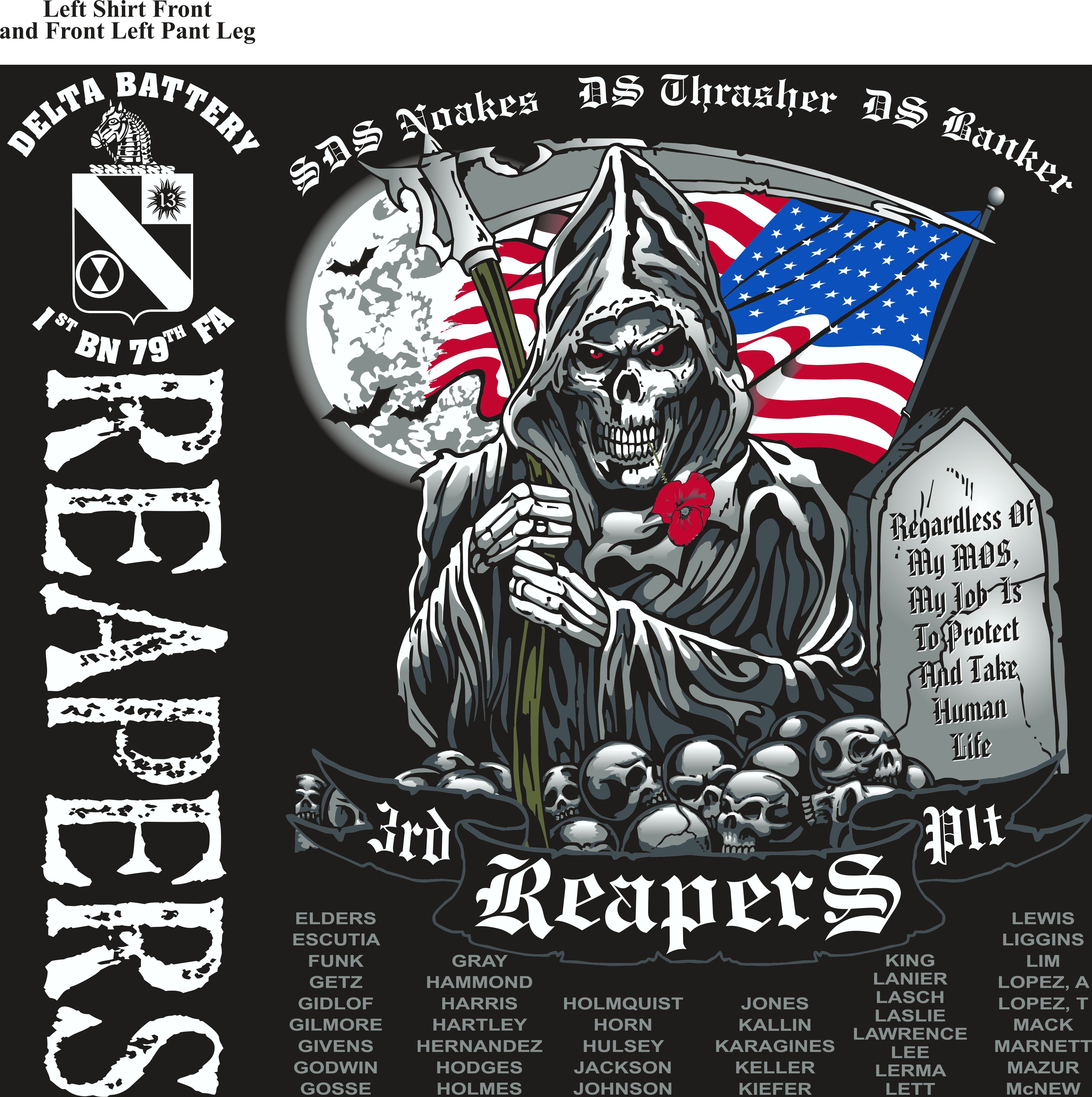 Platoon Shirts (2nd generation print) DELTA 1st 79th REAPERS MAY 2018