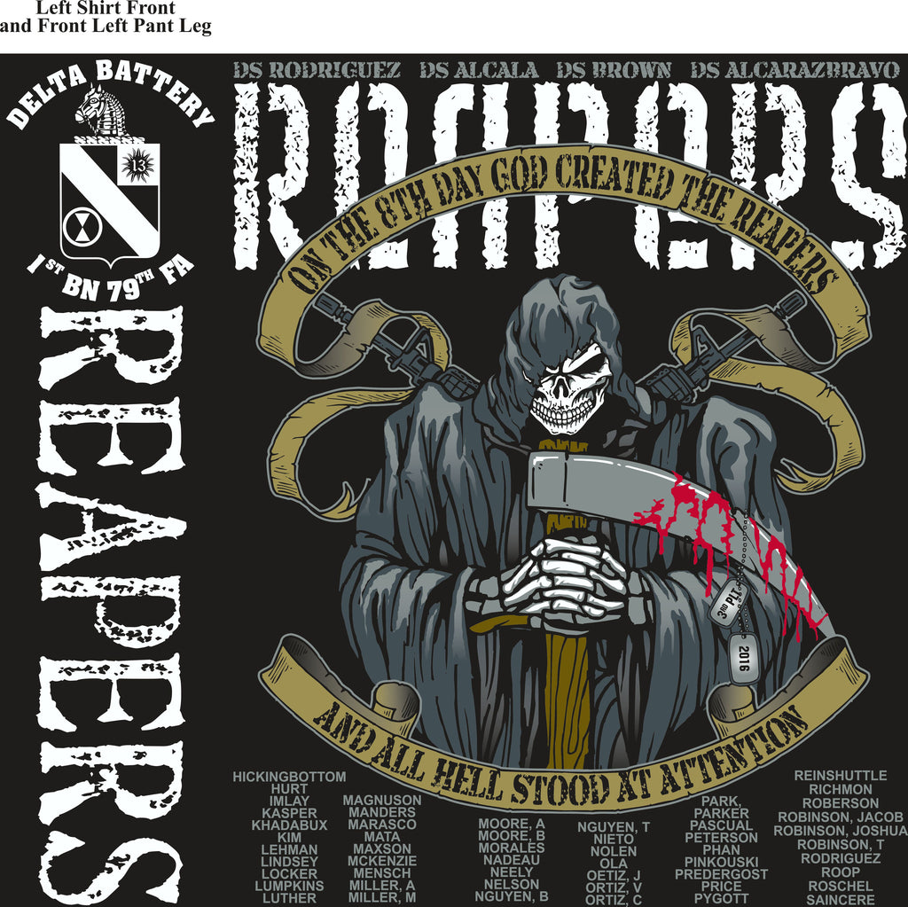 PLATOON SHIRTS (2nd generation print) DELTA 1st 79th REAPERS SEPT 2016