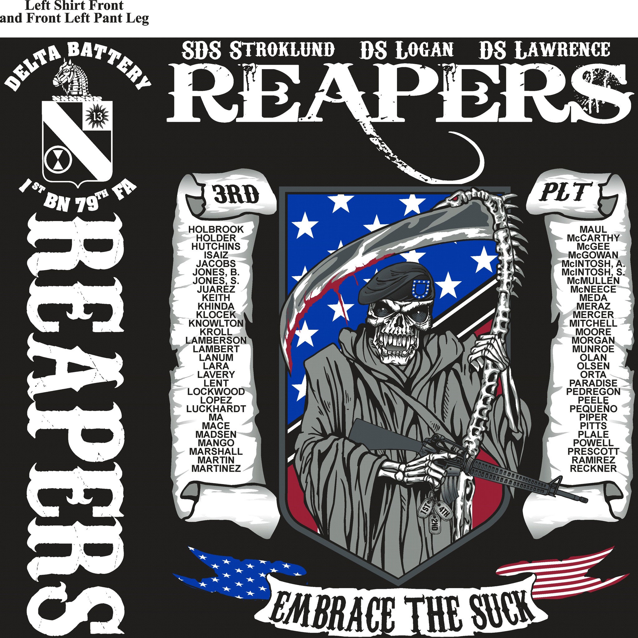 Platoon Shirts Delta 1st 79th REAPERS AUG 2015