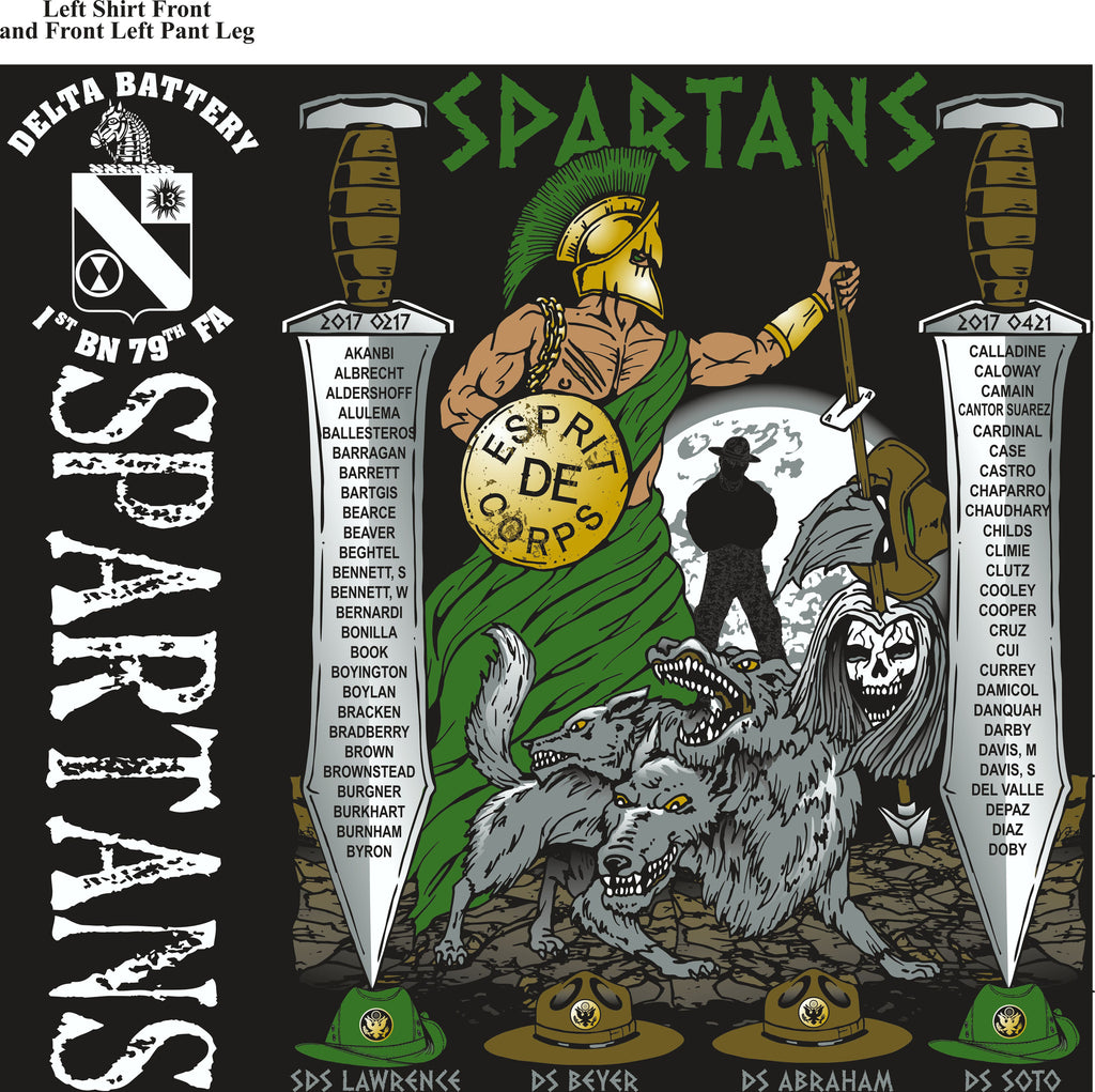 PLATOON SHIRTS (2nd generation print) DELTA 1st 79th SPARTANS APR 2017