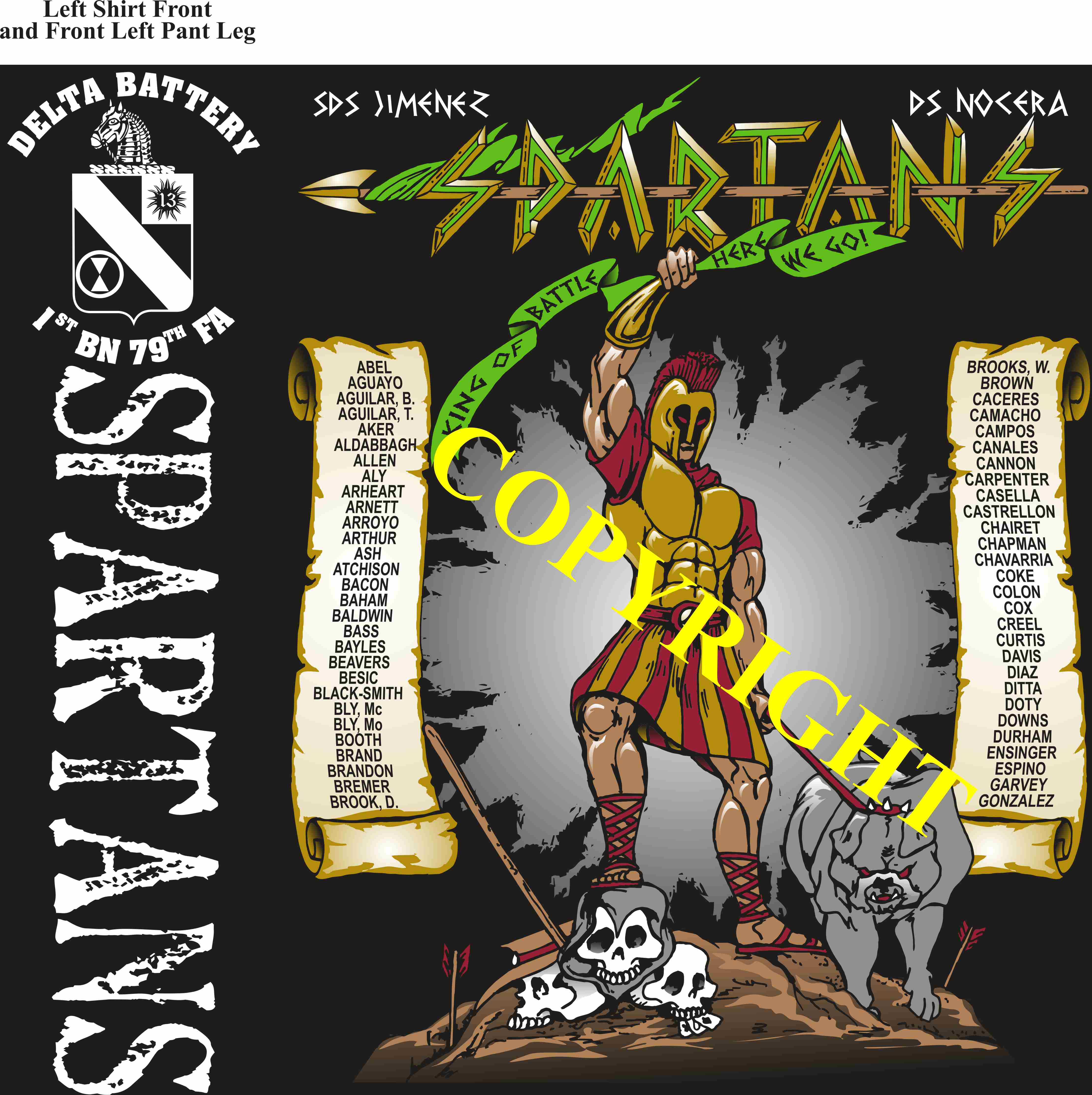 Platoon Shirts (2nd generation print) DELTA 1st 79th SPARTANS AUG 2019