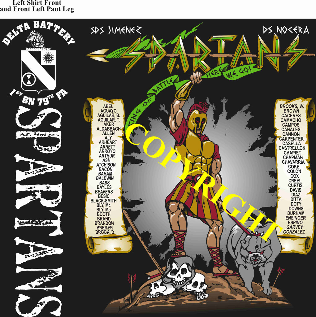 Platoon Shirts (2nd generation print) DELTA 1st 79th SPARTANS AUG 2019