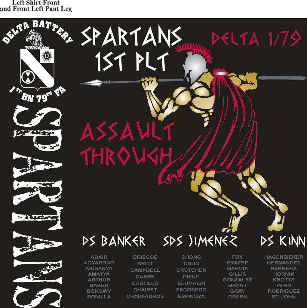 Platoon Shirts (2nd generation print) DELTA 1st 79th SPARTANS MAY 2019