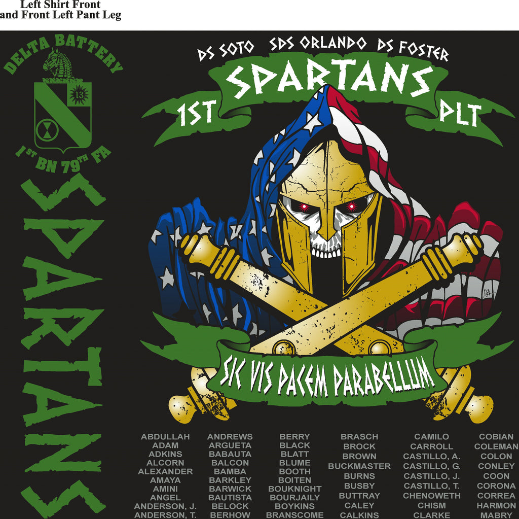 Platoon Shirts Delta 1st 79th SPARTANS AUG 2015