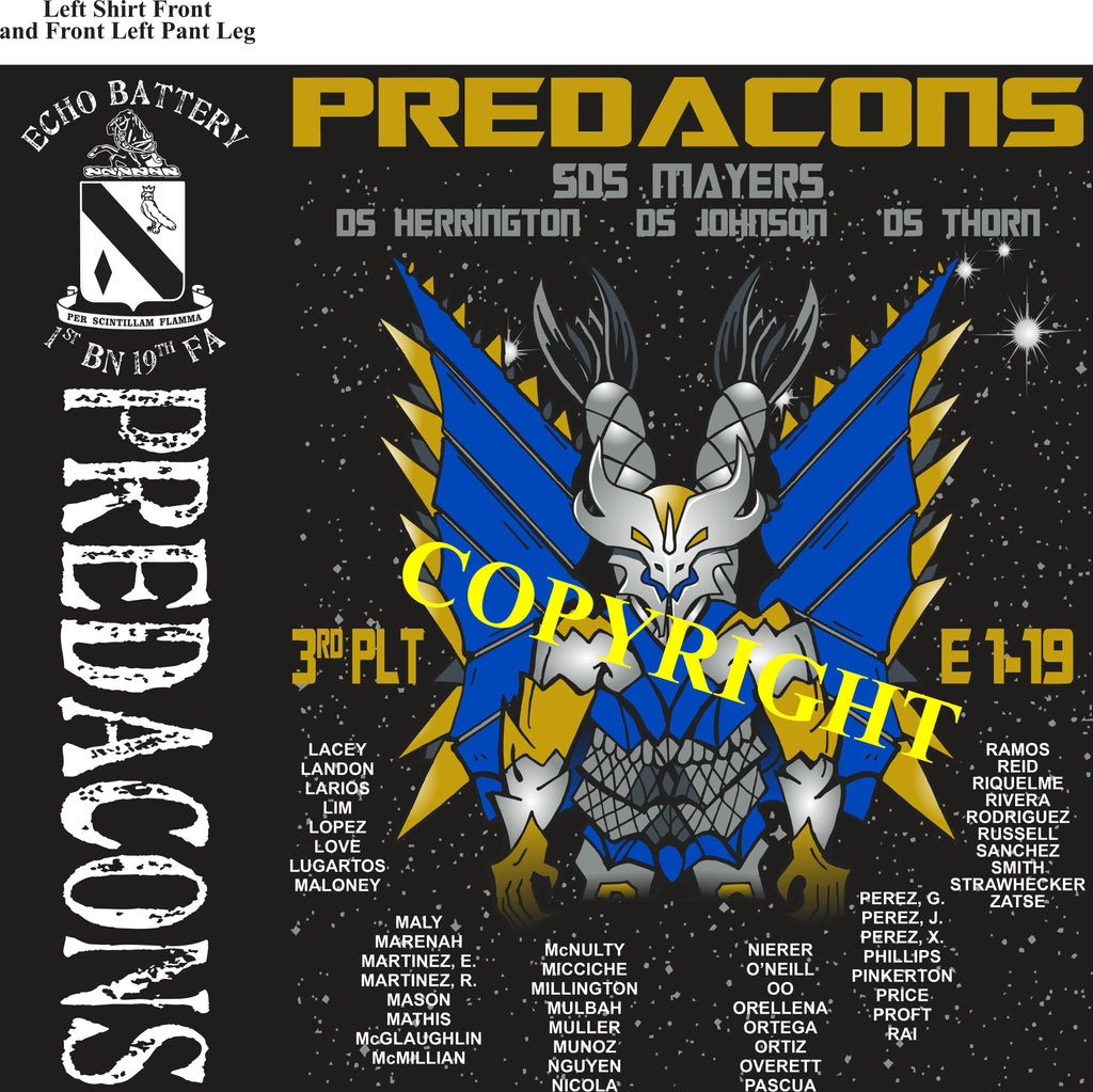 Platoon Shirts (2nd generation print) ECHO 1st 19th PREDACONS DEC 2020