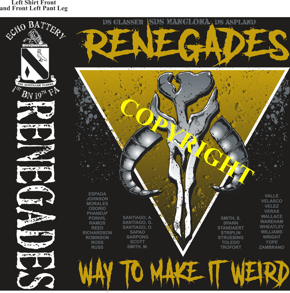 Platoon Shirts (2nd generation print) ECHO 1st 19th RENEGADES JUNE 2021