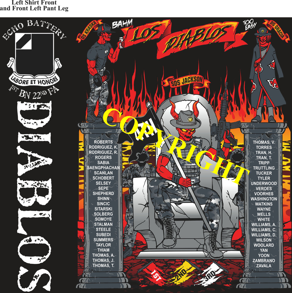 Platoon Shirts (2nd generation print) ECHO 1st 22nd DIABLOS NOV 2021