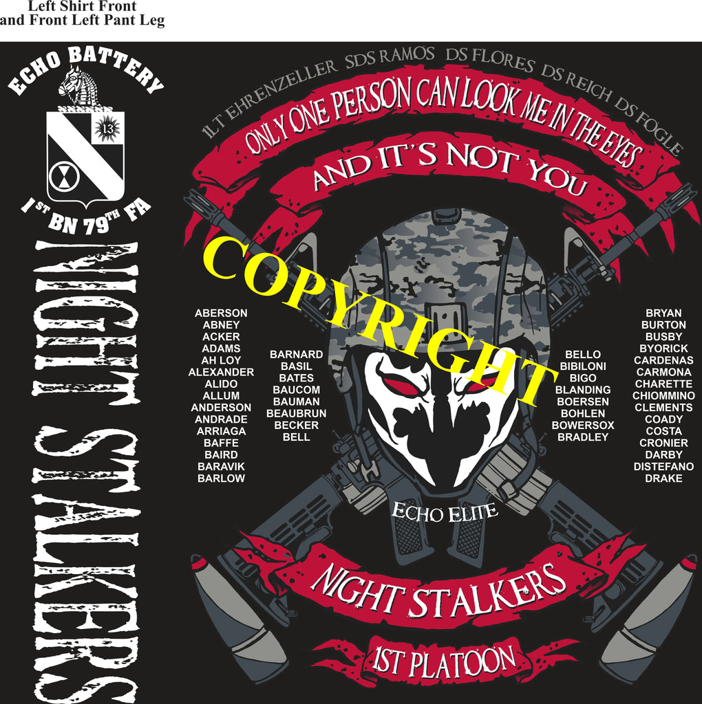 Platoon Shirts (2nd generation print) ECHO 1st 79th NIGHT STALKERS JULY 2020