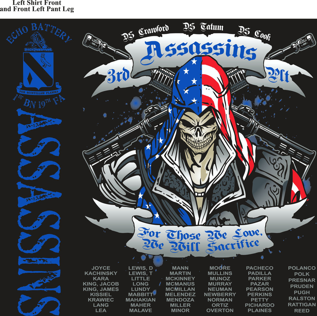 PLATOON SHIRTS (2nd generation print) ECHO 1st 19th ASSASSINS OCT 2016