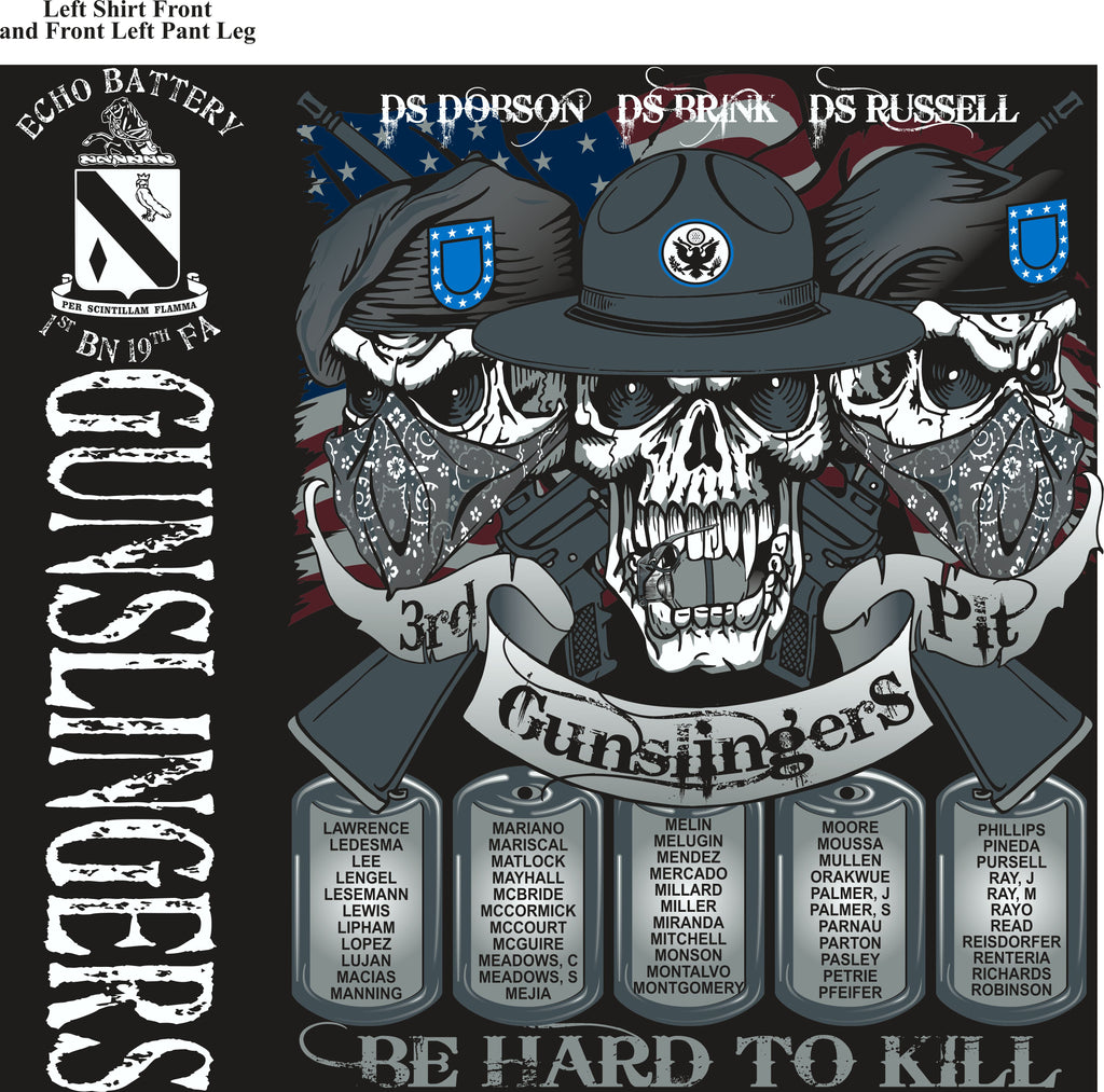 PLATOON SHIRTS (2ND GENERATION PRINT) ECHO 1st 19th GUNSLINGERS AUG 2017