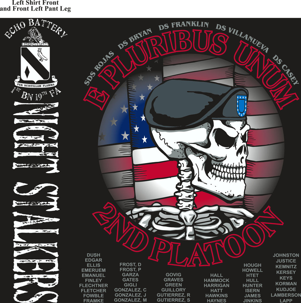PLATOON SHIRTS (2ND GENERATION PRINT) ECHO 1st 19th NIGHTSTALKERS AUG 2017