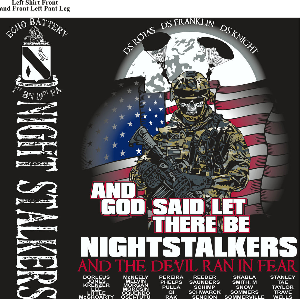 PLATOON SHIRTS (2nd generation print) ECHO 1st 19th NIGHT STALKERS JUNE 2017