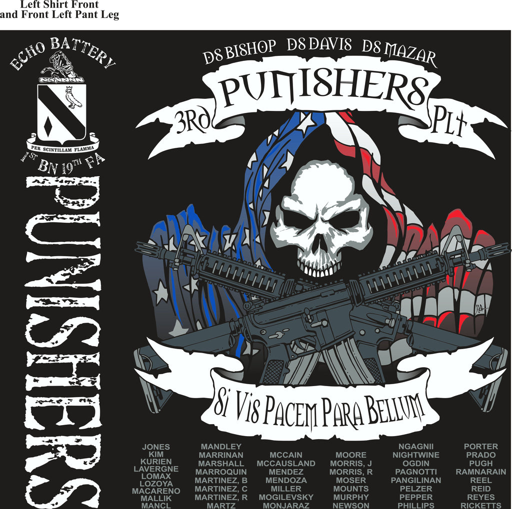 Platoon Shirts (2nd generation print) ECHO 1st 19th PUNISHERS JUNE 2018