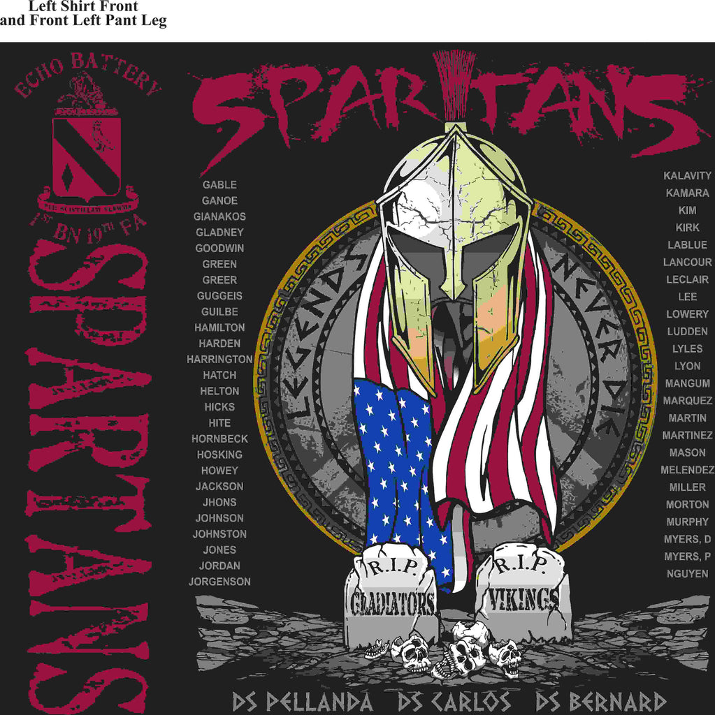 PLATOON SHIRTS (2nd generation print) ECHO 1st 19th SPARTANS APR 2016