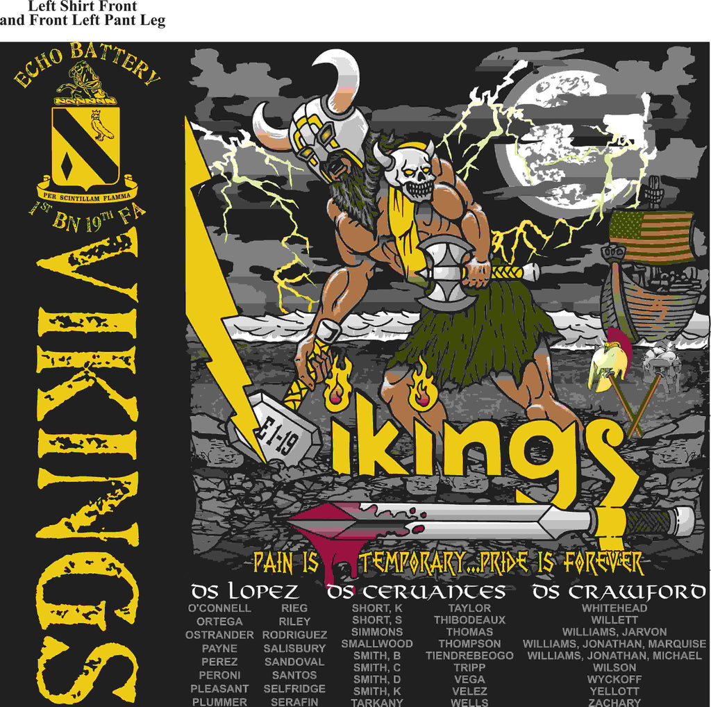 PLATOON SHIRTS (2nd generation print) ECHO 1st 19th VIKINGS APR 2016