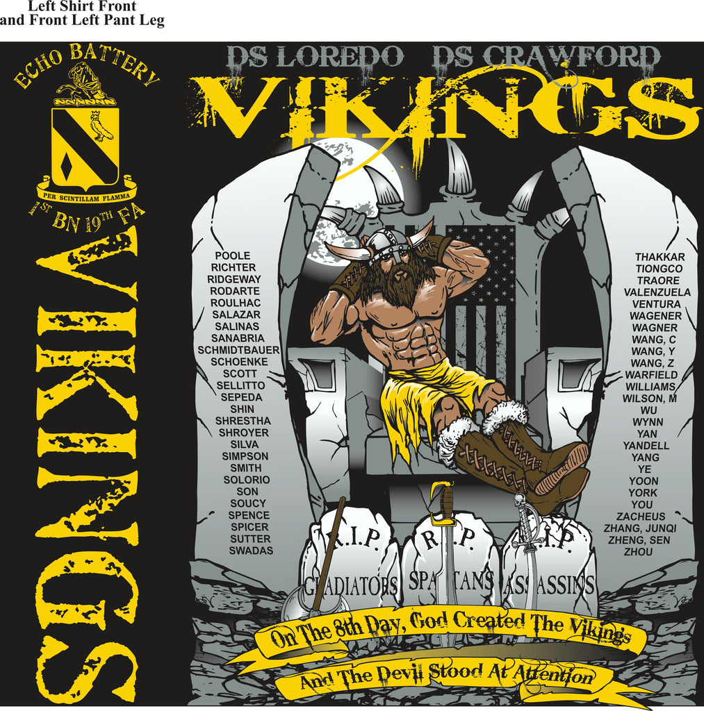 PLATOON SHIRTS (2nd generation print) ECHO 1st 19th VIKINGS JULY 2016