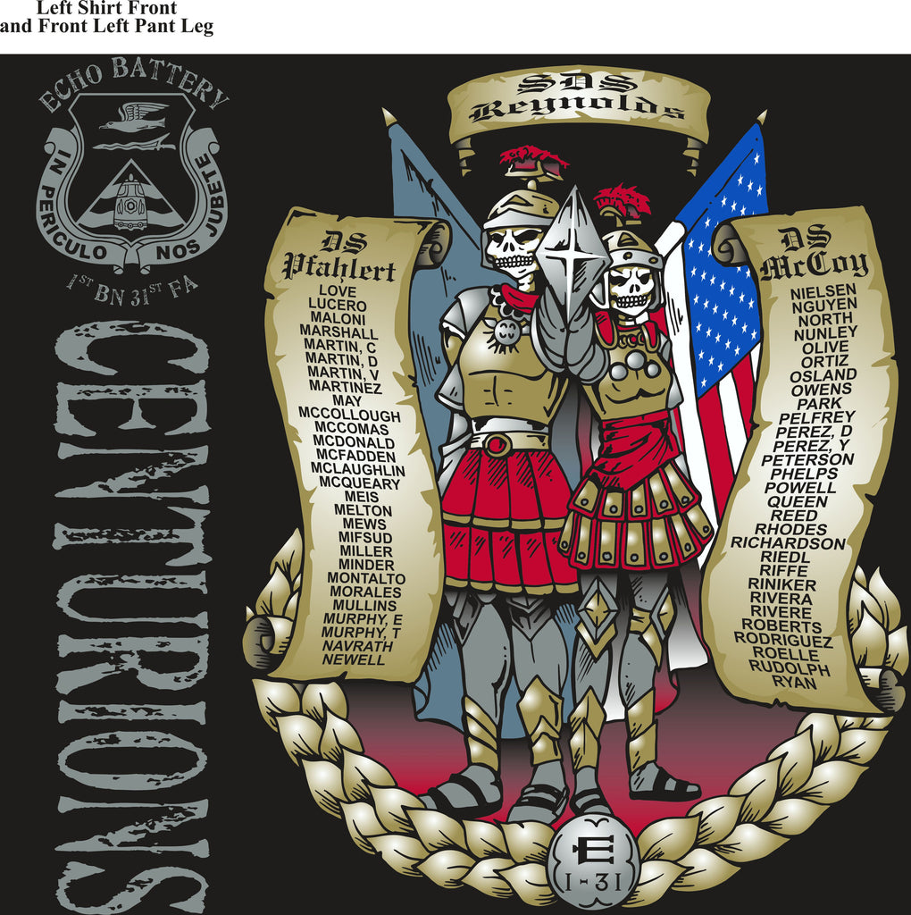 PLATOON SHIRTS (2nd generation print) ECHO 1st 31st CENTURIONS AUG 2016
