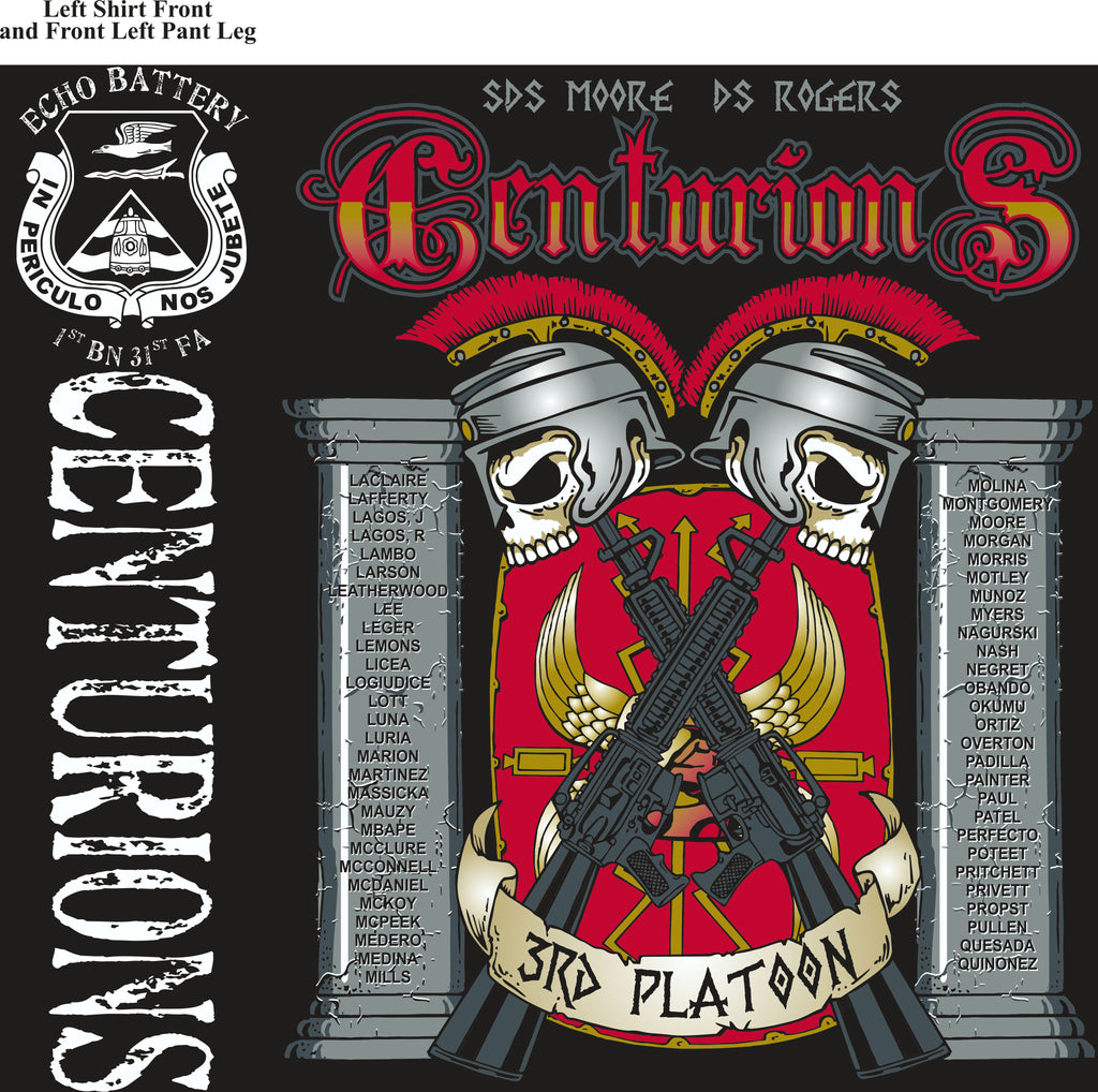 PLATOON SHIRTS (2nd generation print) ECHO 1st 31st CENTURIONS JUNE 2017