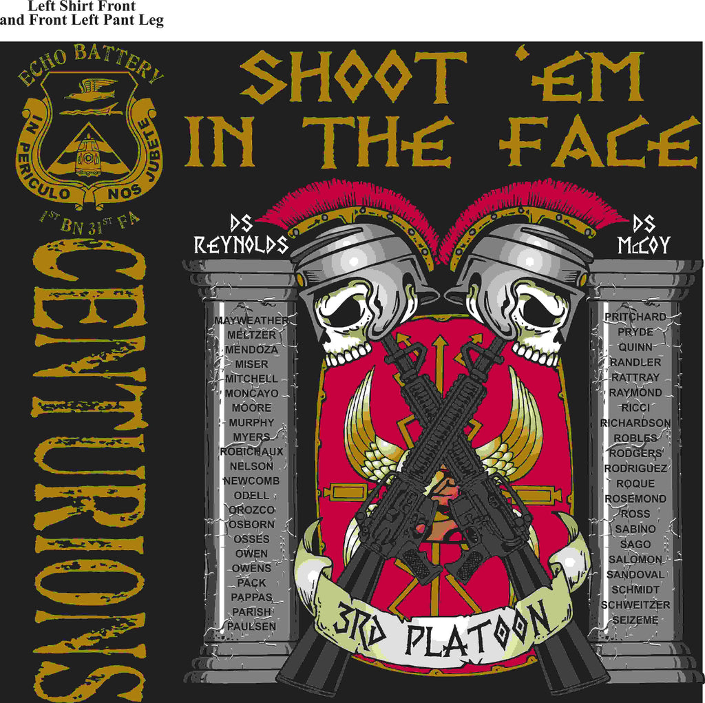 PLATOON SHIRTS (2nd generation print) ECHO 1st 31st CENTURIONS MAY 2016