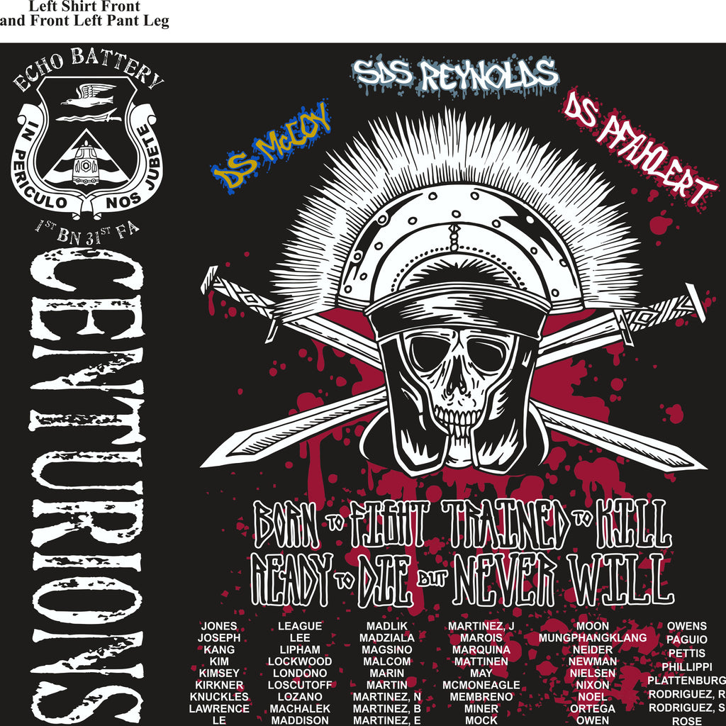 PLATOON SHIRTS (2nd generation print) ECHO 1st 31st CENTURIONS NOV 2016