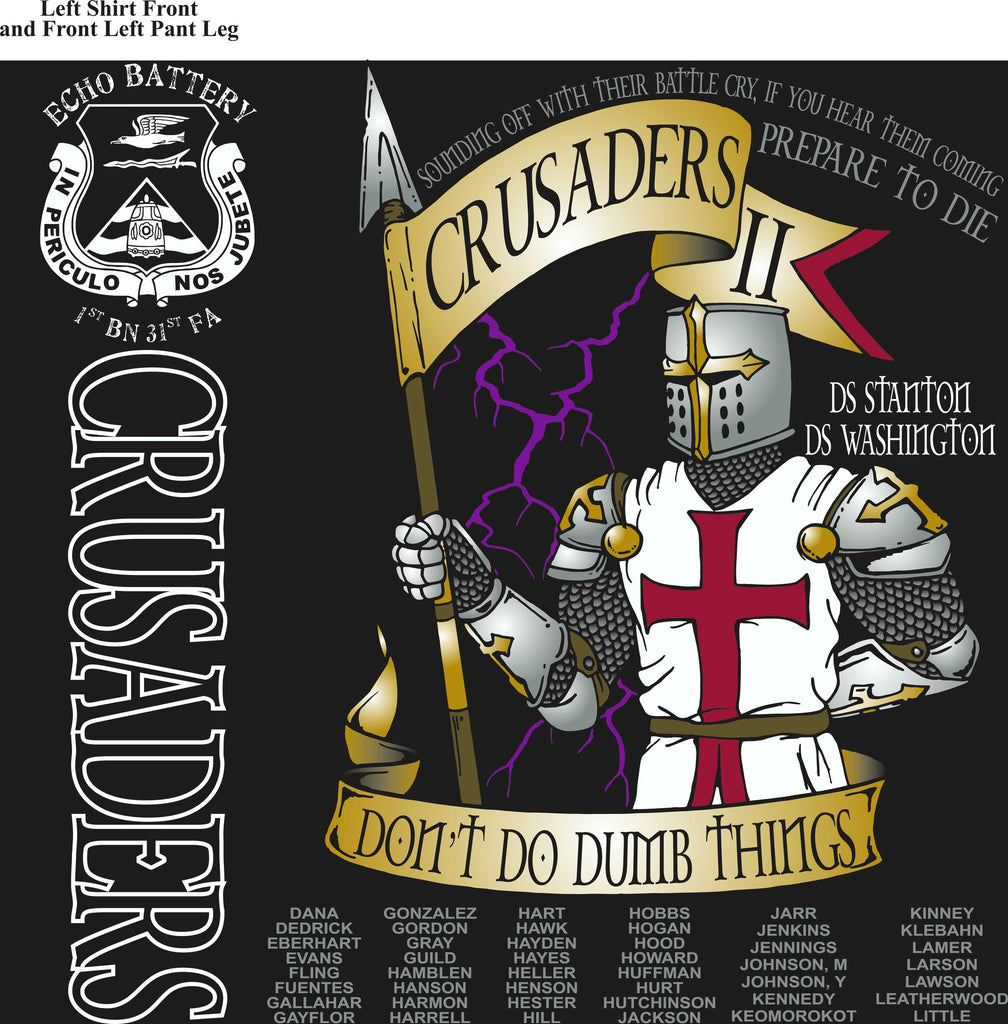 Platoon Shirts ECHO 1st 31st CRUSADERS AUG 2015