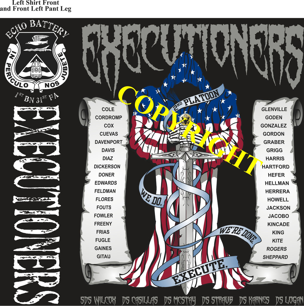 Platoon Shirts (2nd generation print) ECHO 1st 31st EXECUTIONERS NOV 2019