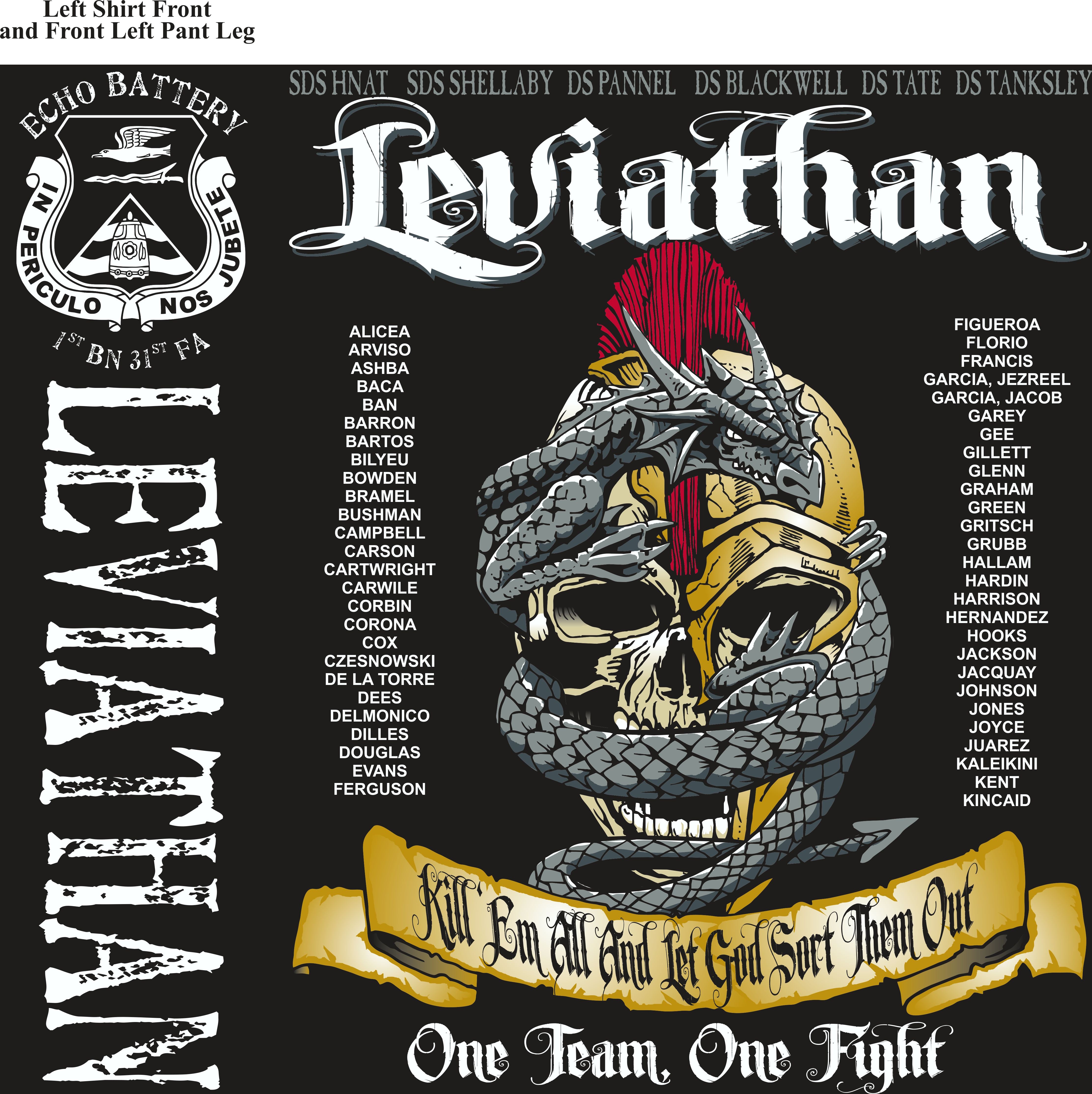Platoon Shirts (2nd generation print) ECHO 1st 31st LEVIATHAN JUNE 2018