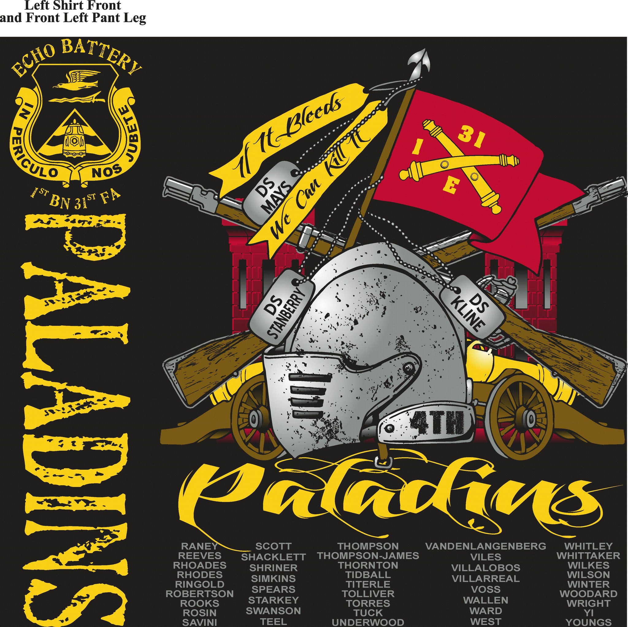 Platoon Shirts ECHO 1st 31st PALADINS AUG 2015