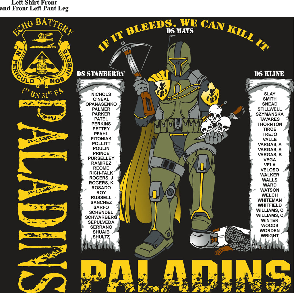 Platoon Shirts ECHO 1st 31st PALADINS MAY 2015