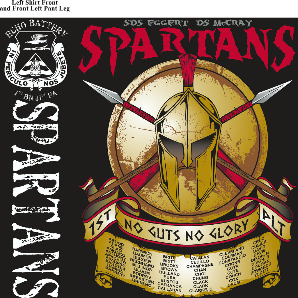 PLATOON SHIRTS (2nd generation print) ECHO 1st 31st SPARTANS JUNE 2017