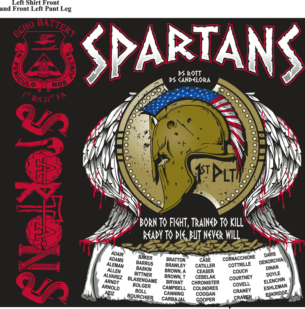 Platoon Shirts ECHO 1st 31st SPARTANS AUG 2015