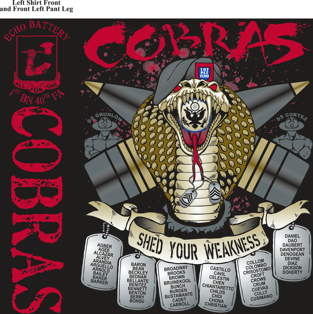 Platoon Shirts ECHO 1st 40th COBRAS APR 2015