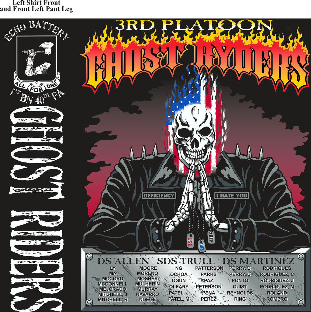 Platoon Shirts (2nd generation print) ECHO 1st 40th GHOST RIDERS JUNE 2018