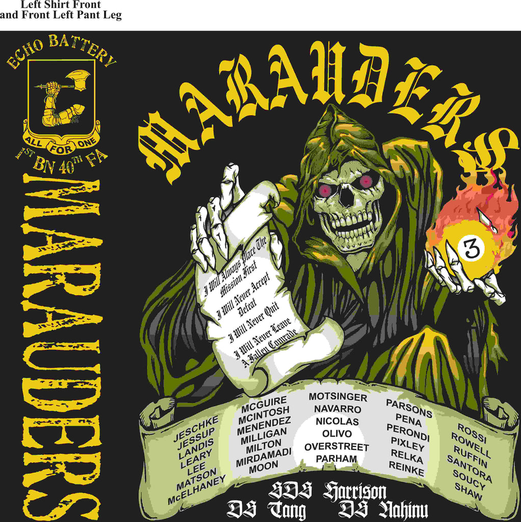PLATOON SHIRTS (2nd generation print) ECHO 1st 40th MARAUDERS APR 2016