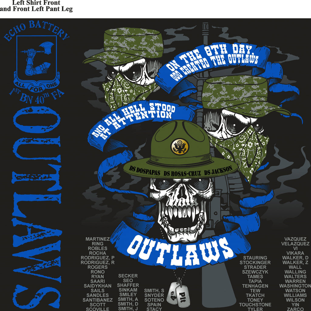 Platoon Shirts Echo 1st 40th OUTLAWS OCT 2015