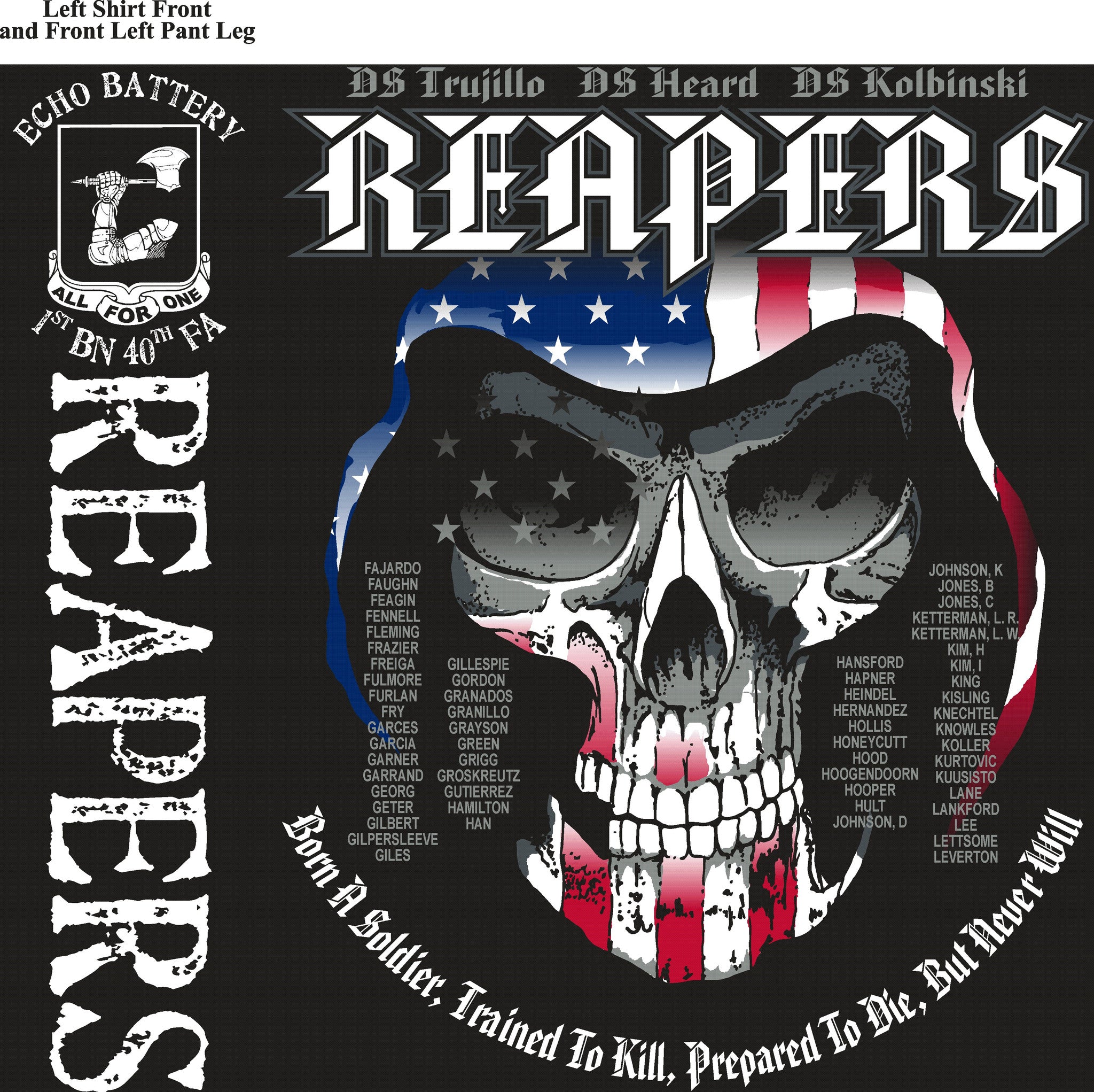 Platoon Shirts Echo 1st 40th REAPERS OCT 2015